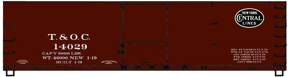 Accurail 81172 HO, 40' USRA Wood Boxcar, New York Central, TOC, 14029 - House of Trains