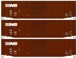 Accurail 8147 HO, 50' Exterior Post Steel Boxcar, 3-Pack, Norfolk Southern - House of Trains