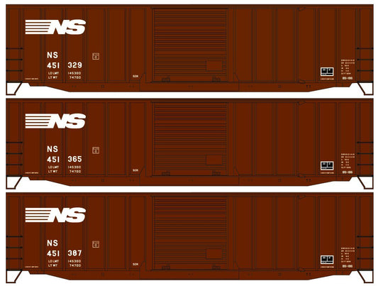 Accurail 81471 HO, 50' Exterior Post Steel Boxcar, Norfolk Southern, NS, Random number from 3-pack - House of Trains