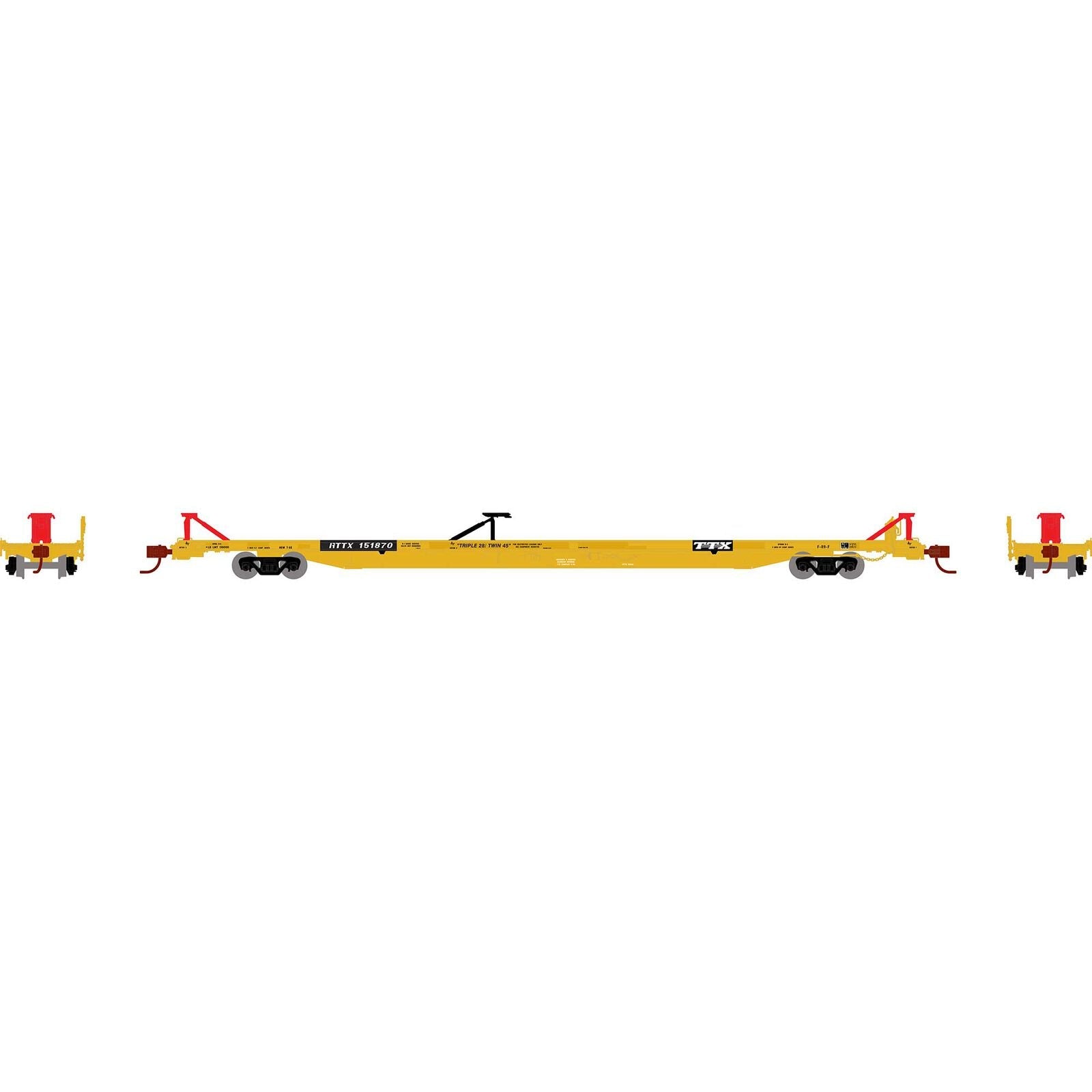 Athearn 14353 N, F89F 89', 8" TOFC Flat Car, Trailer Train, RTTX, 151870 - House of Trains