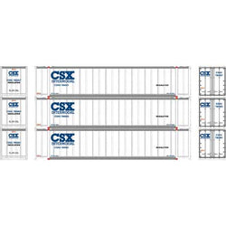 Athearn 17297 N, 48' Container, CSX, CSXU, 3 Pack - House of Trains