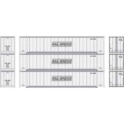 Athearn 17299 N, 48' Container, Rail Bridge, RBCU, 3 Pack - House of Trains