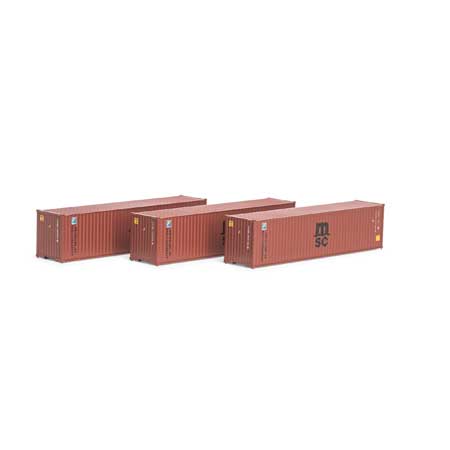 Athearn 17439 N, 40' Corrugated Container, MSC, FFAU, 3 Pack - House of Trains