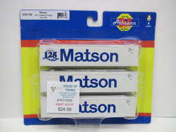 Athearn 17639 N 40' Low Cube Containers, Matson, 3 pieces - House of Trains