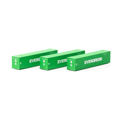 Athearn 17664 N, 45' Container, 3-Pack, Evergreen, EMCU - House of Trains