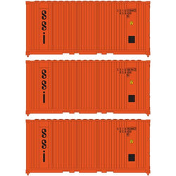 Athearn 17698 N, 20' Panel Side Container, SSI Container Group, SSIU, 3 Pack - House of Trains