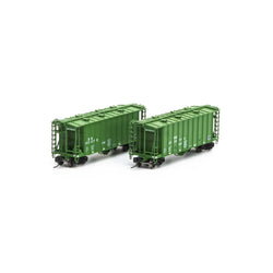 Athearn 23468 N, 40' 2600 CF Airslide Covered Hopper, Early, 2-Pack, Burlington Northern - House of Trains