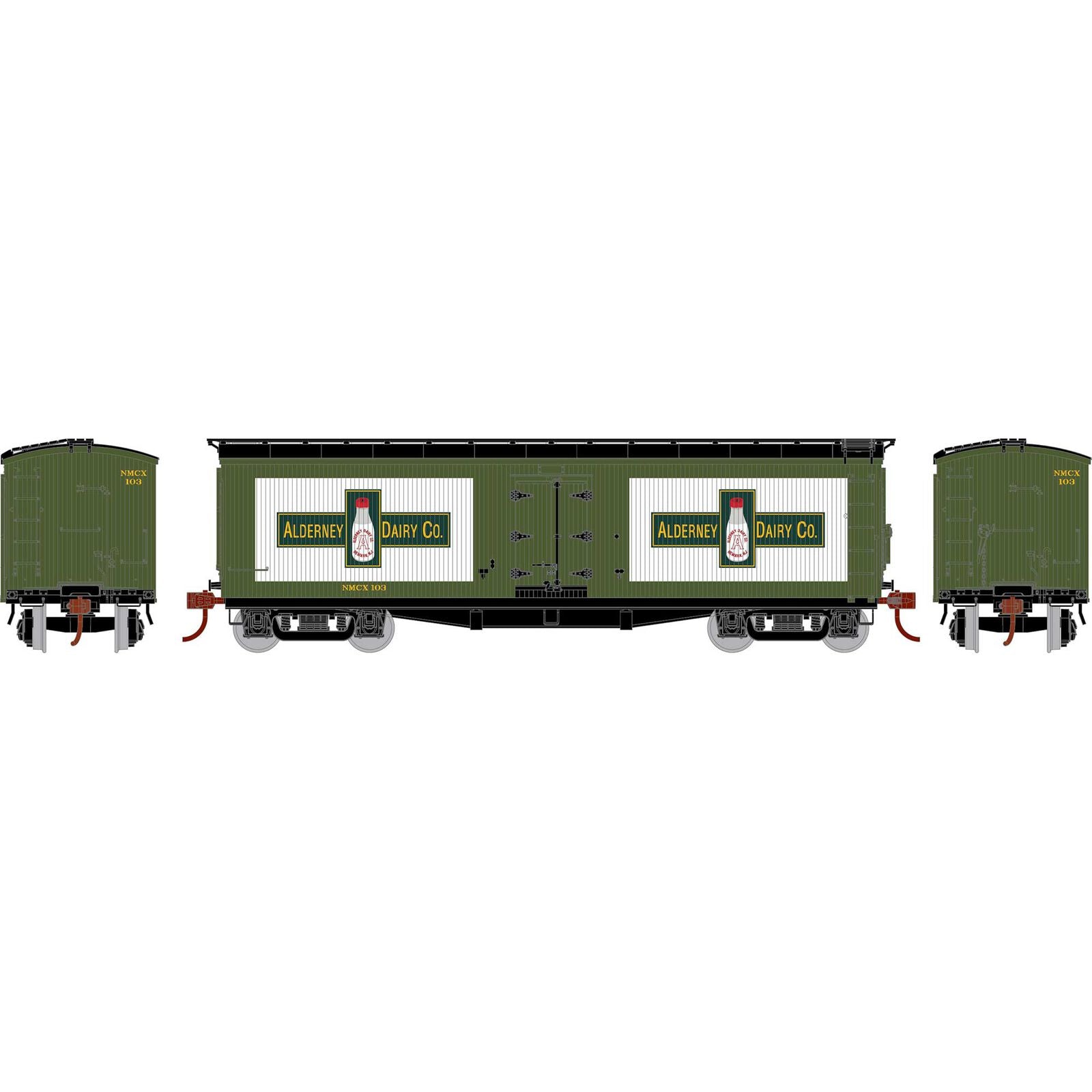 Athearn 24033 N, 40' Pfaudler Wood Milk Car, Alderney Dairy, NMCX, 103 - House of Trains