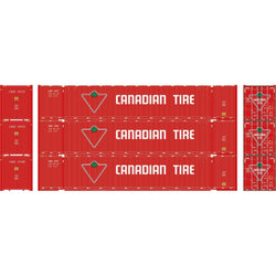 Athearn 26576 HO, 53' Jindo Container, 3 Pack, Canadian Tire, CDAU - House of Trains