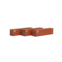 Athearn 27044 HO, 40' High Cube Corrugated Container, Touax MOL, TGCU, 3 Pack - House of Trains