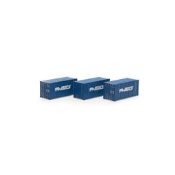 Athearn 27790 HO, 20' Corrugated Container, 3 Pack, MACS, MOCU - House of Trains