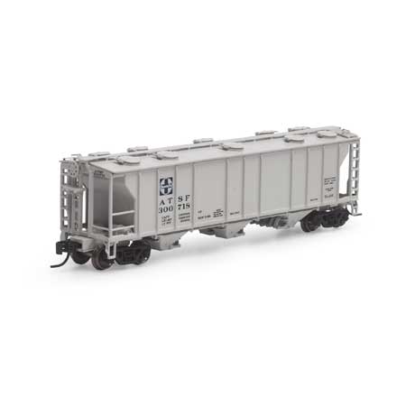 Athearn 28327 N, PS 2893 3-Bay Covered Hopper, Late Body, Santa Fe, ATSF, 300718 - House of Trains