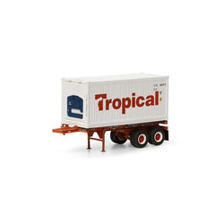 Athearn 28890 HO, 20' Reefer Container with Chassis, Tropical, TTRU, 380997 - House of Trains