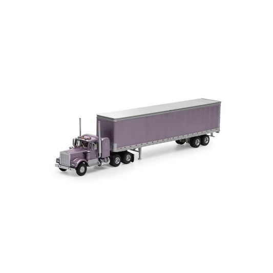 Athearn 41091 HO, Kenworth Cab, 45' Trailer, Metalic Purple - House of Trains