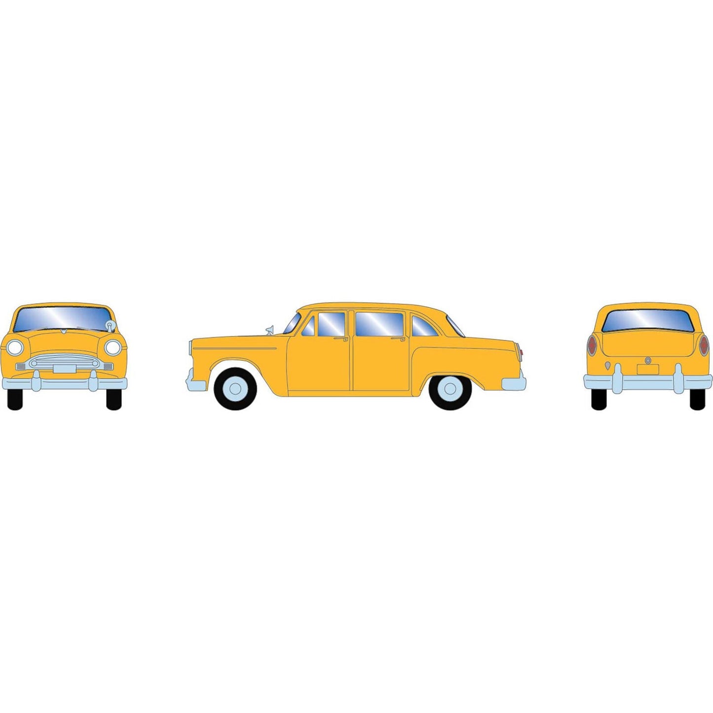 Athearn 74118 HO, 1950's Sedan, Yellow - House of Trains