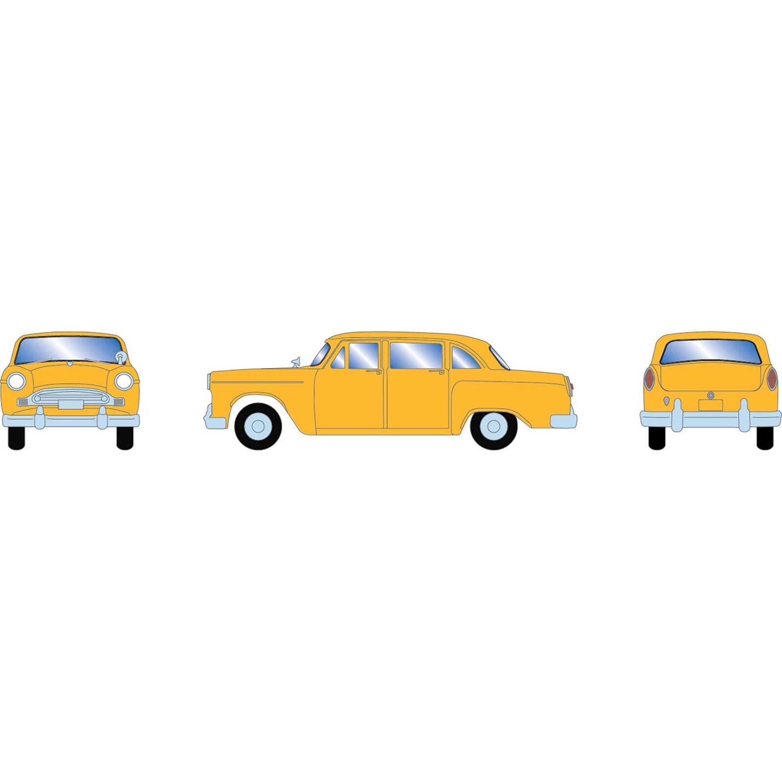 Athearn 74118 HO, 1950's Sedan, Yellow - House of Trains