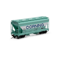 Athearn 81065 HO, ACF 2970 2-Bay Covered Hopper, Corning Glass Works, NAHX, 90401 - House of Trains