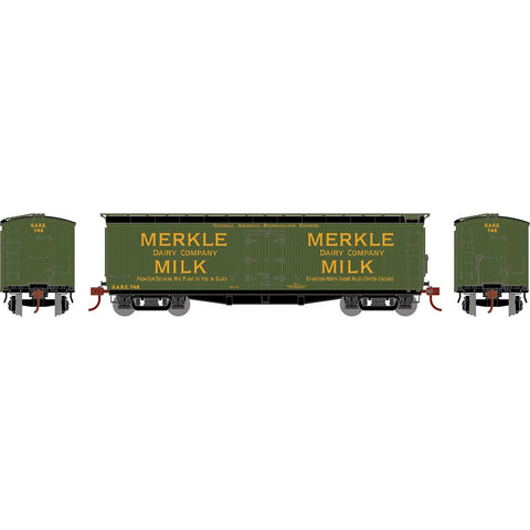 Athearn 84719 HO, 40' Pfaudler Wood Milk Car, Merkle Dairy Company, GARE, 748 - House of Trains