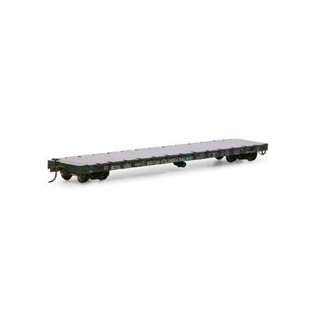 Athearn 97079 HO, 60' Flat Car, British Columbia Railway, BCOL, 1555 - House of Trains