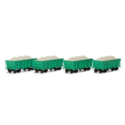 Athearn 97966 HO, 26' Low Side Ore Car, Ore Load Included, 4-Pack, Maintenance of Way, UP - House of Trains