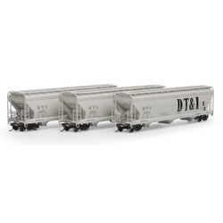 Athearn Genesis 15856 HO, 4600 Covered Hopper, 3-Pack, Detroit Toledo and Ironton - House of Trains
