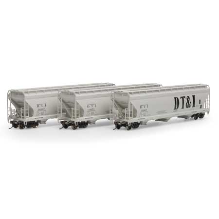 Athearn Genesis 15856 HO, 4600 Covered Hopper, 3-Pack, Detroit Toledo and Ironton - House of Trains