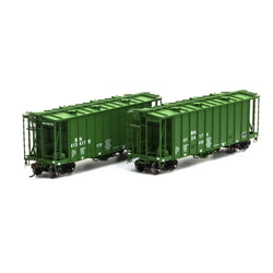 Athearn Genesis 87678 HO, 40' 2600 CF Airslide Covered Hopper, Early, 2-Pack, Burlington Northern - House of Trains