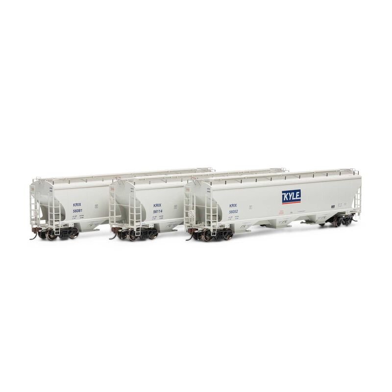 Athearn Genesis 97161 HO, Trinity Covered Hopper, 3-Pack, Kyle Railways, KRIX - House of Trains