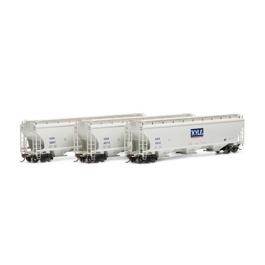Athearn Genesis 97161 HO, Trinity Covered Hopper, 3-Pack, Kyle Railways, KRIX - House of Trains