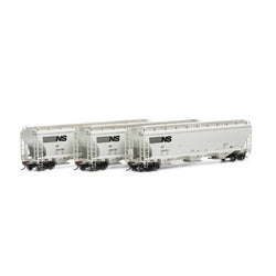 Athearn Genesis 97170 HO, Trinity Covered Hopper, 3-Pack, Norfolk Southern, - House of Trains
