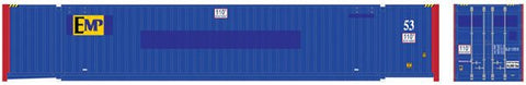 Atlas 20 006 665 HO Jindo 53' Corrugated Container, 3-Pack, ex-Pacer blue, yellow and red, EMP - House of Trains
