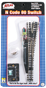 Atlas 2705 N C80 #6 Right Hand Standard Switch, Remote w/ Control Box - House of Trains