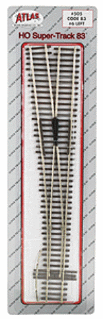 Atlas 505 HO, Code 83, 6, Left Hand Super Switch - House of Trains