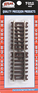 Atlas 525 HO, Code 83, 2" Straight, 4 Pieces - House of Trains
