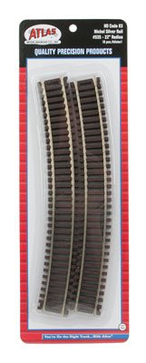 Atlas 535 HO, Code 83, 22" Radius Curve, 22.5 Degree, 6 Pieces - House of Trains
