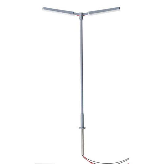 Atlas 70 000 161 N, Double Arm Parking Lot Light, Silver Pole, Warm White LED, 3 Pieces - House of Trains