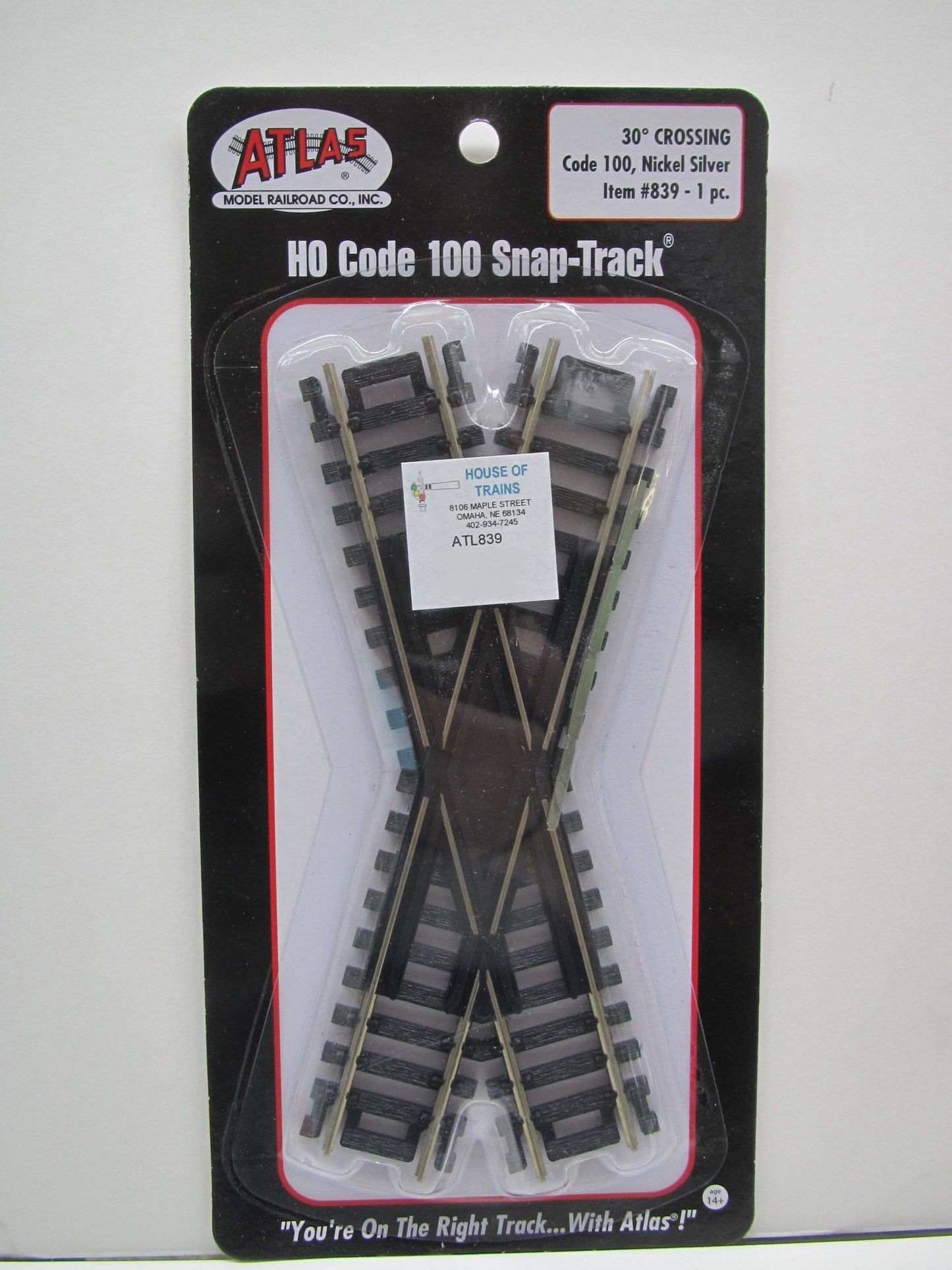 Atlas 839 HO, Code 100, 30 Degree Crossing - House of Trains