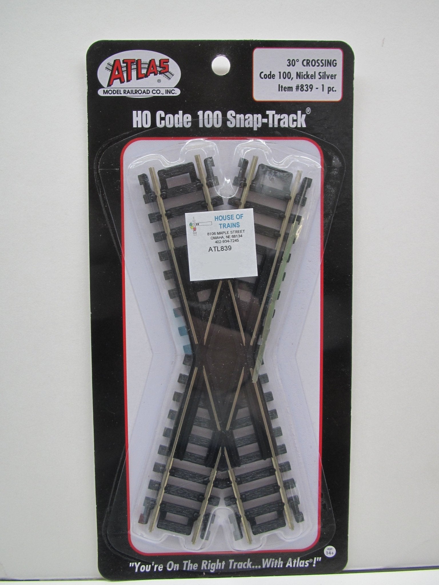 Atlas 839 HO, Code 100, 30 Degree Crossing - House of Trains