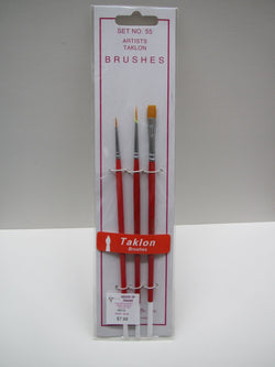 Atlas Brush Company 55, Taklon Brush Set, Red Handle - House of Trains