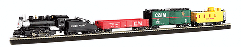 Bachmann 00692 HO, Pacific Flyer Steam Set, Union Pacific 0-6-0, 3 Cars - House of Trains