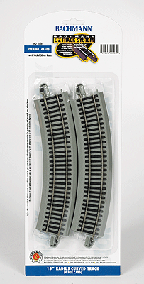 Bachmann 44505 HO Nickel Silver E-Z Track 15" Radius Curve, 30 Degrees (4 Pieces, 1/3 Circle) - House of Trains