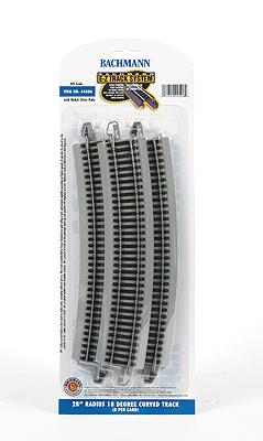 Bachmann 44506 HO Nickel Silver E-Z Track 28" Radius Curve, 18 Degrees (5 Pieces, 1/4 Circle) - House of Trains