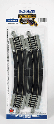 Bachmann 44529 HO Nickel Silver E-Z Track 18" Radius Rerailer Section (2 Pieces) - House of Trains