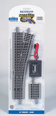 Bachmann 44558 HO, EZ Track, 4 Right Hand, Remote Controller, DCC Compliant - House of Trains