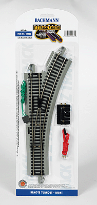 Bachmann 44562 HO Nickel Silver E-Z Track Remote Right Hand Switch - House of Trains