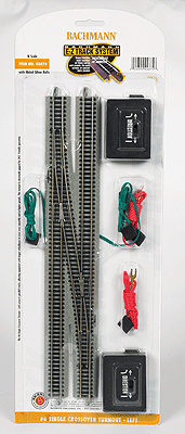 Bachmann 44875 N Nickel Silver E-Z Track #6 Left Hand Crossover, Remote - House of Trains