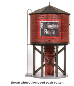 Broadway Limited 7916 HO. Operating Water Tower. Sound, Motorized Spout, Weathered Brown, CBQ - House of Trains