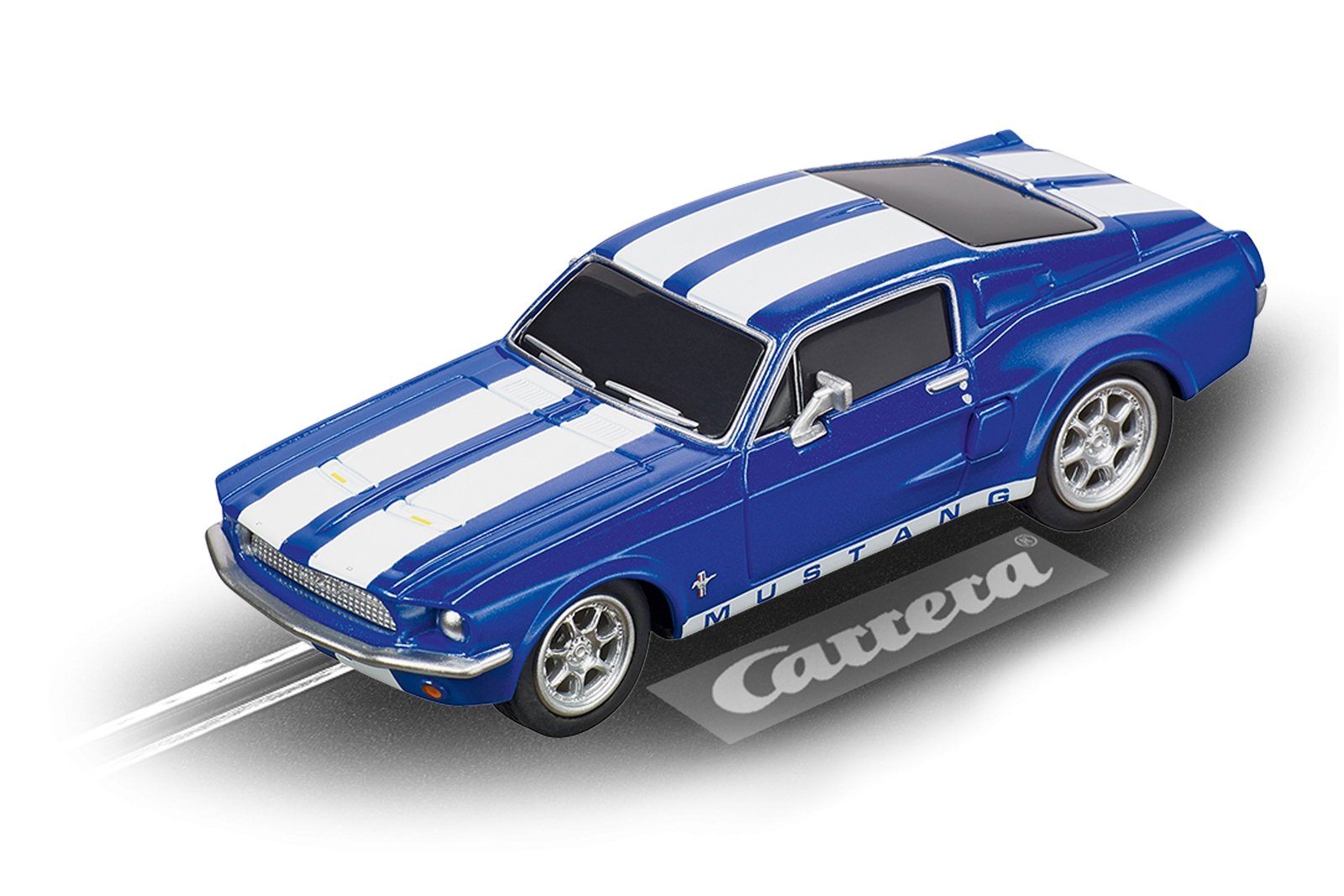 Carrera 64146 Go!!!, 1:43 Electric Slot Car, 1967 Ford Mustang, Blue - House of Trains
