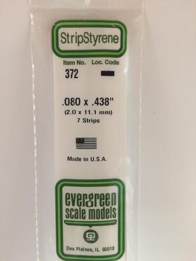 Evergreen 372 Strips, .080" x .438", 2.0 x 11.1 mm, 7 Pieces - House of Trains