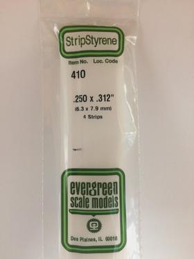 Evergreen 410 Strips, .250" x .312", 6.3 x 7.9 mm, 4 Pieces - House of Trains